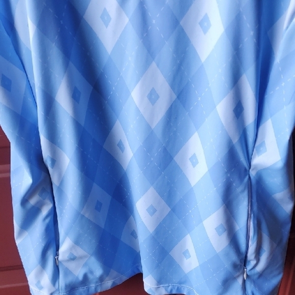 Anivivo Argyle Light Blue Sleeveless Jersey Tennis Top - Picture 7 of 9